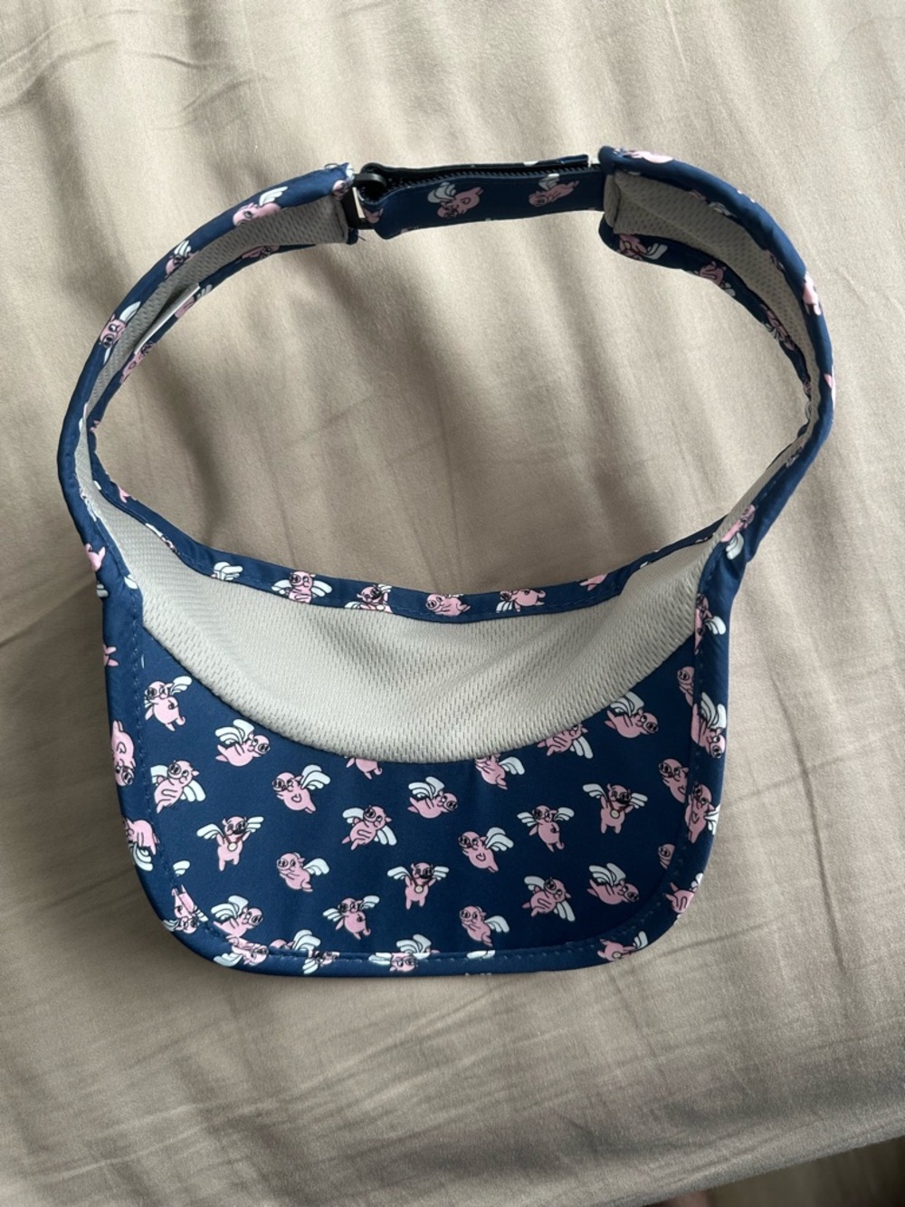 SPRINTS Navy Sun Visor “When Pigs Fly” in Navy Blue - Picture 7 of 7